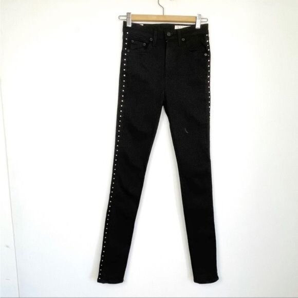 Rag & Bone Studded high-rise skinny jean w/ vintage inspired yoke & pocketing 25 - Picture 2 of 11